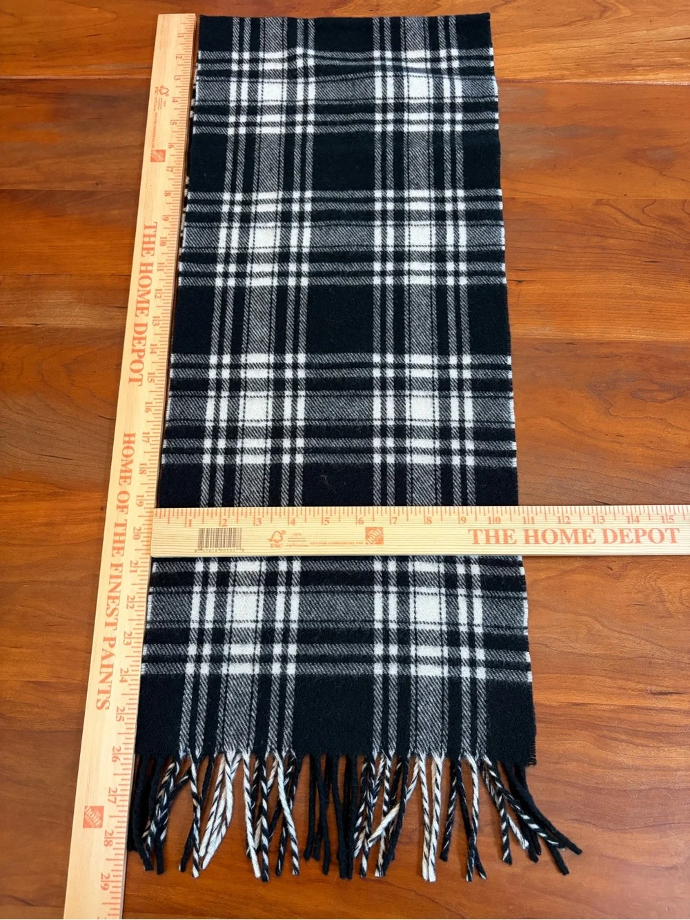 Black & White Plaid Fringe Wrap Scarf - Women Accessories